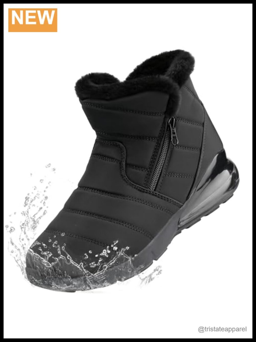 Women's Winter Snow Boots Wide Waterproof Fur Lined Slip on Ankle Booties